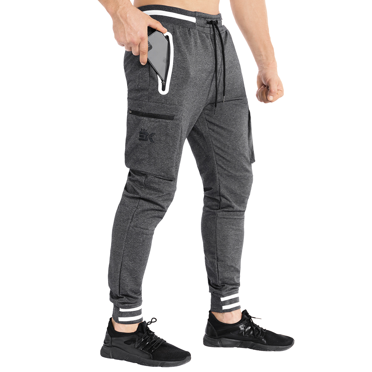 BROKIG Mens Tapered Workout Sweatpants-Casual Gym Jogger Pants Cargo ...