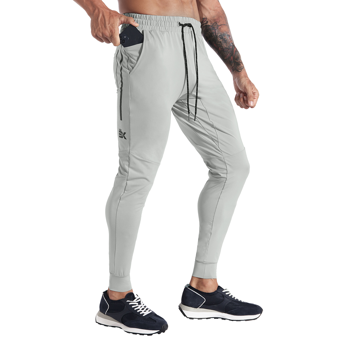 BROKIG Pantalon de jogging léger à rayures pour homme 